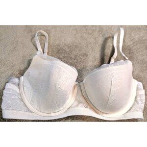Aerie White Lace Bra 34C 34 C Real Power Balconette Rose Gold Underwire Padded